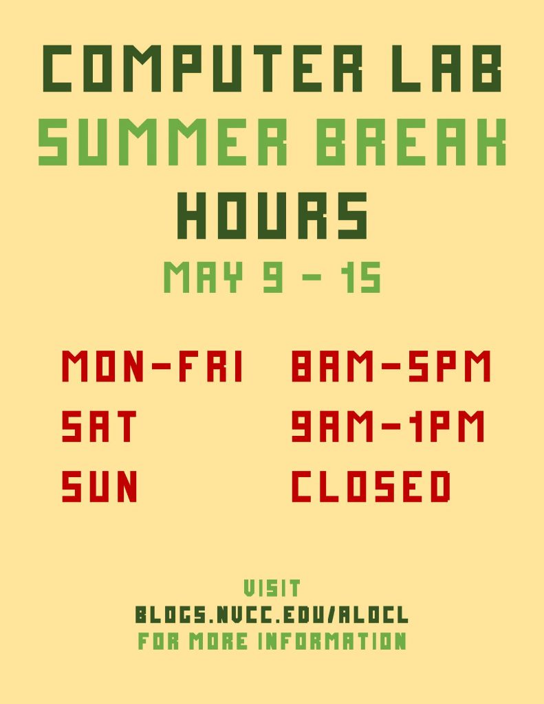 OCL SUMMER Break Hours