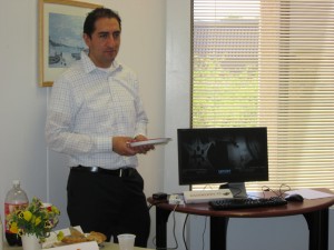 Hector Revollo explains raspberry pi computer.