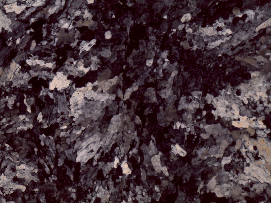 Gypsum, var. alabaster, crossed polars