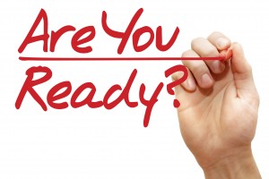 Hand writing Are You Ready, business concept
