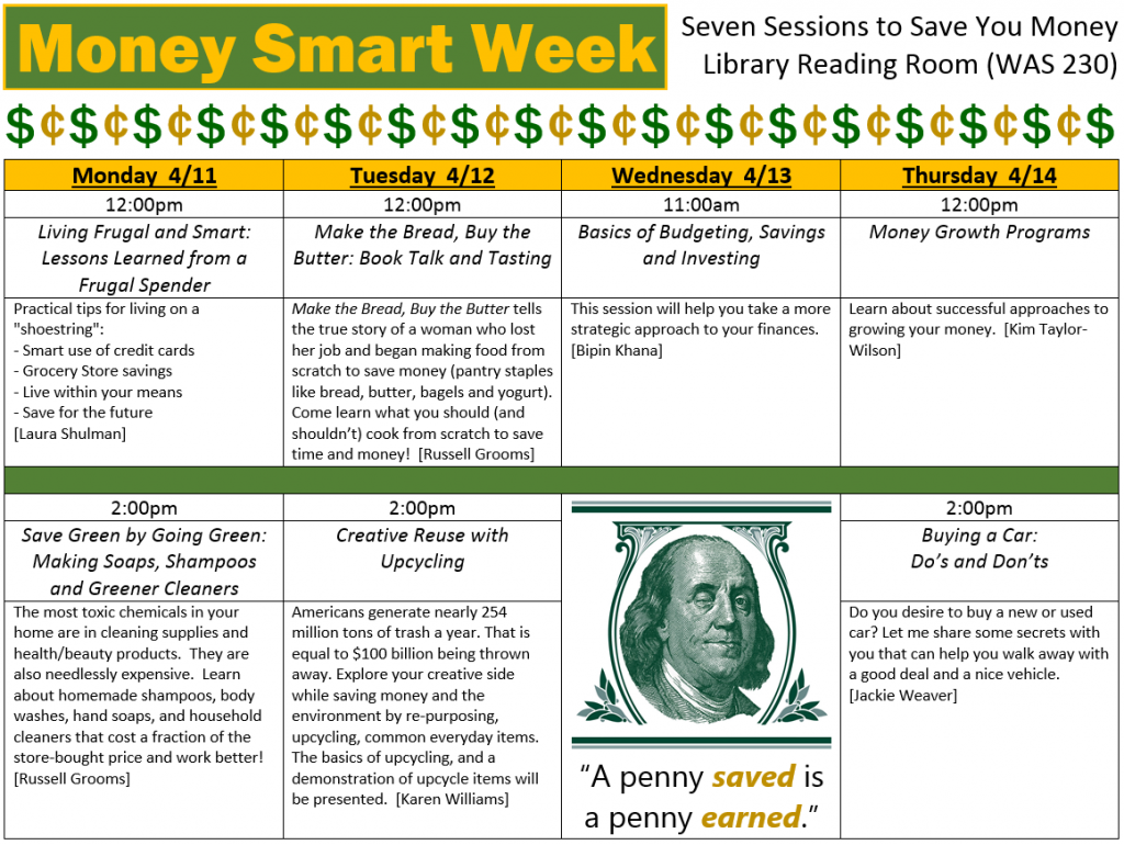 Money Smart Week Program Schedule