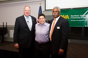 (L-R, The Honorable William A. Hazel, Jr. MD, Secretary of Health and Human Resources, Commonwealth of Virginia, Julie Veratti, Advisor for the U.S. Small Business Administration and William Gary, Vice-President Workforce Development Division)