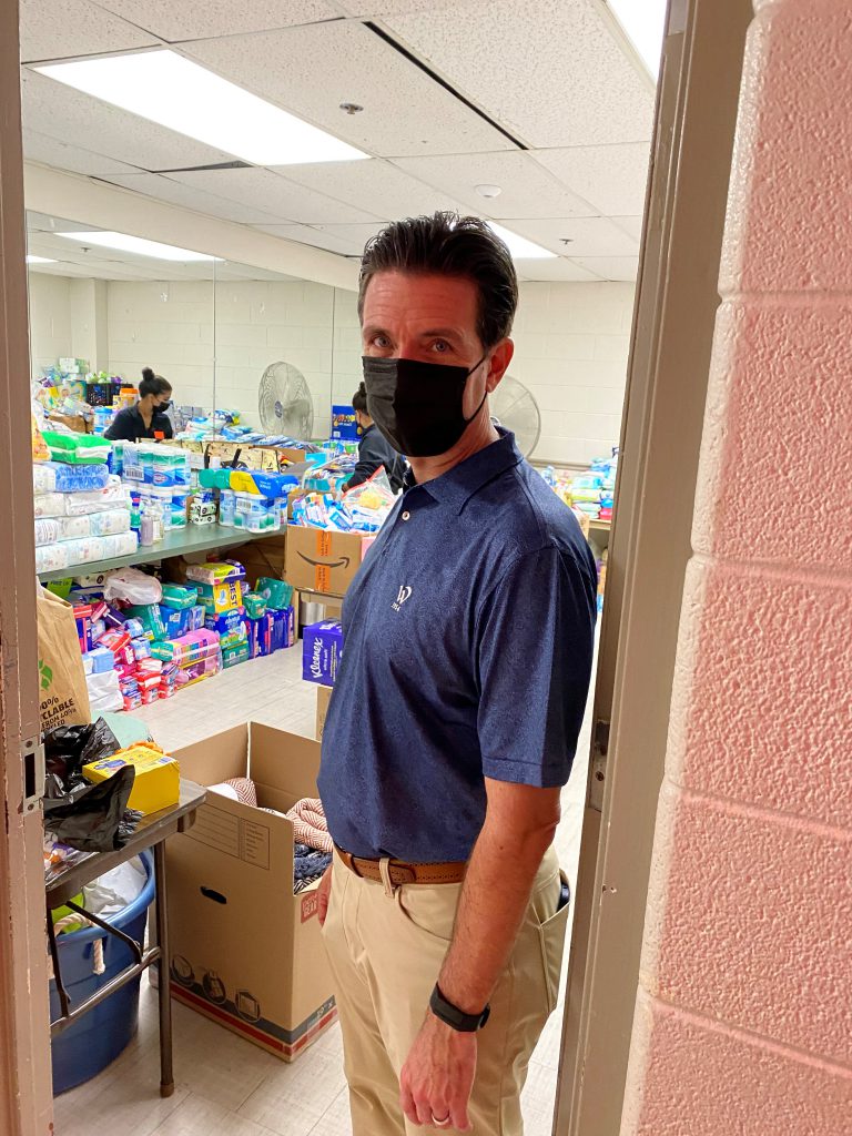 Steve Partridge shows one of the many store rooms filled with donations.