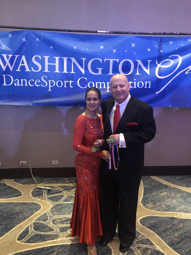 Photo of Professor Alan Golombek and his wife and dance partner Thuy.