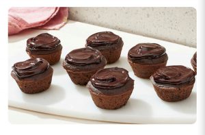 Choclate cupcakes on a white plate
