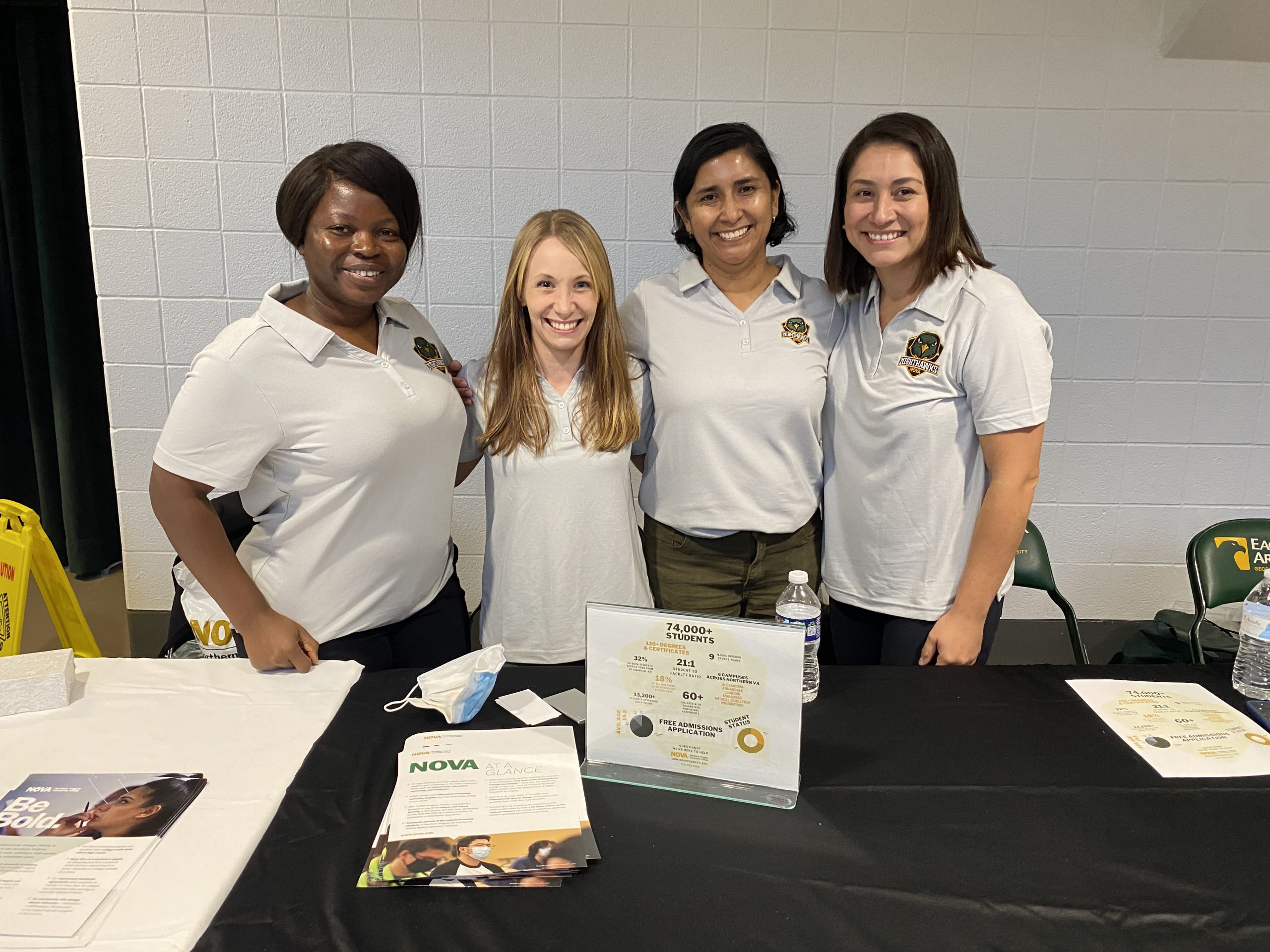 Eunice Torkornoo, Samantha Ottenheimer, Monica Gomez, Viri Acosta Outreach representatives at the FCPS College Fair 