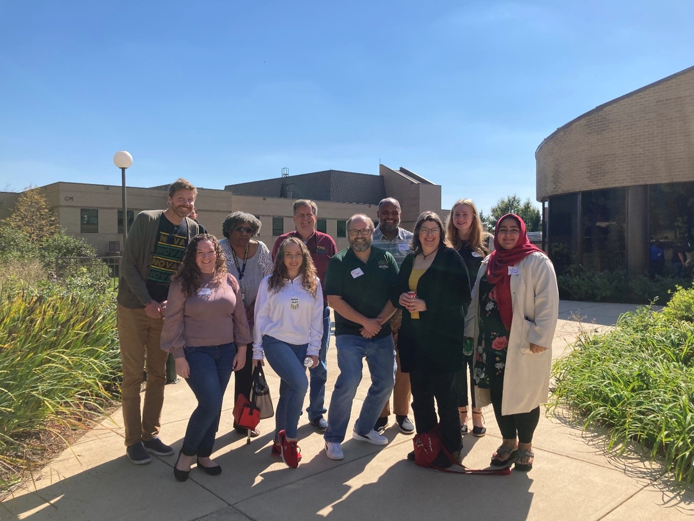 A few members of NOVA’s Financial Aid Team pose for a group photo at the Annandale Campus. Front Row (left to right): Shannon Martinez, Sarah Morales, Jack Zegeer, Lynda White, and Saima Khan. Back Row (left to right): Jimmy Mauger, Faith Owens, Tom Kinback, LeRoy Allen, and Jenna Horner