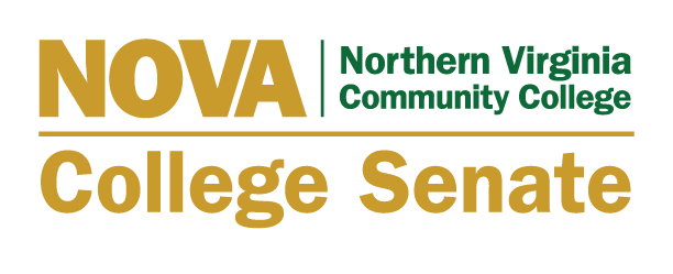 Senate logo gold and green on a white background: NOVA Northern Virginia Community College horizontal line and College Senate