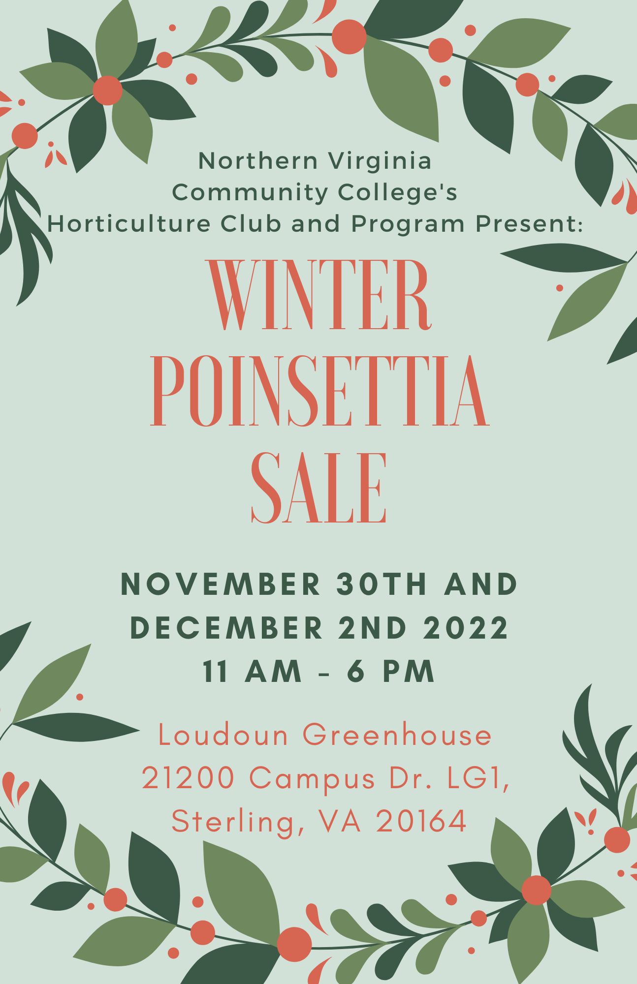 Horticulture Club’s Annual Winter Poinsettia Sale Is Back!! 